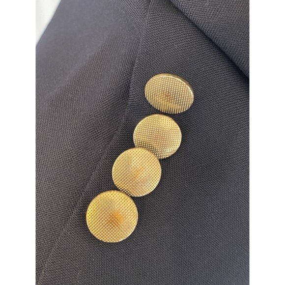 Lands' End Black Blazer Men's 46 Long Single Breasted Brass 2 Button - Picture 11 of 12